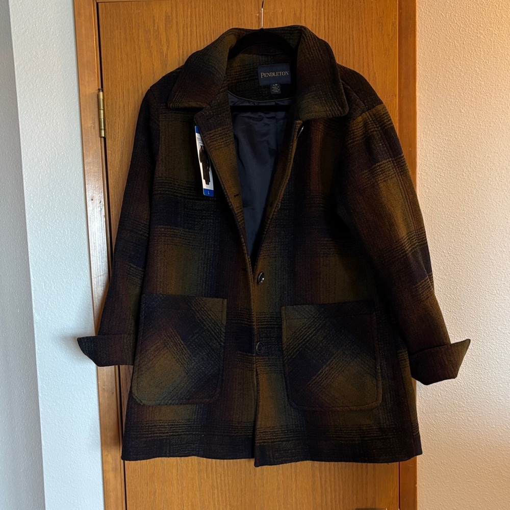 NWT Pendleton Women’s Wool Plaid Car Coat